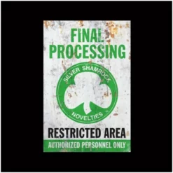 TRICK OR TREAT STUDIOS Halloween 3 Silver Shamrock Processing Metal Sign