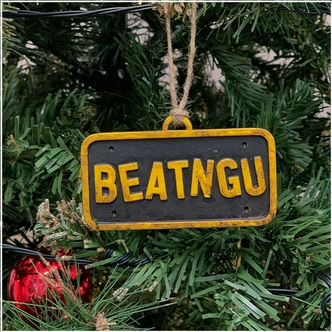 Burkbench Designs Christmas Tree Ornament Jeepers Creepers, Beatngu License Plate