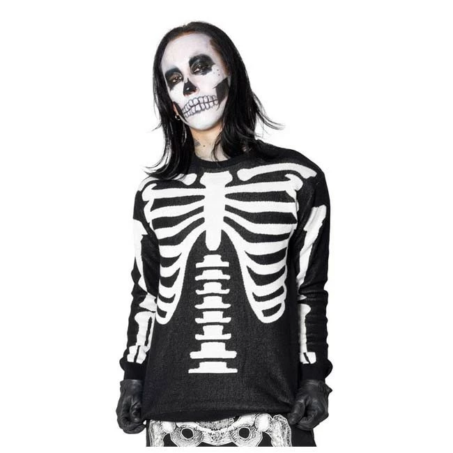Kreepsville 666 Kreepsville666 Skeleton Ribcage Bones Sweater - Image 2