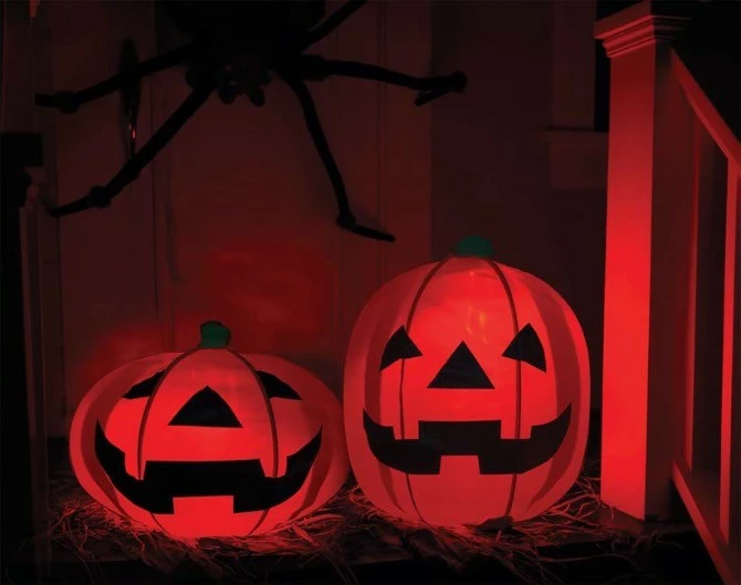 Other Set Of 2 Large Light Up Pumpkins - Image 3