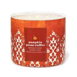 Bath & Body Works 3 Wick Candle Pumpkin Pecan Waffles
