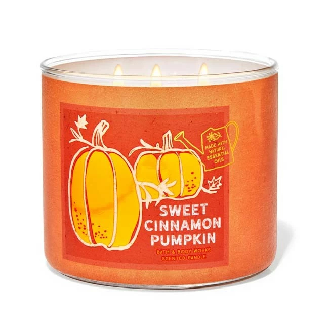 Bath & Body Works 3 Wick Candle Sweet Cinnamon Pumpkin