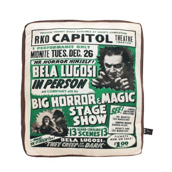 Creepy Co. Bela Lugosi™ Poster Plush Cushion