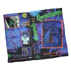 Creepy Co. Goosebumps Dead House VHS Throw Blanket