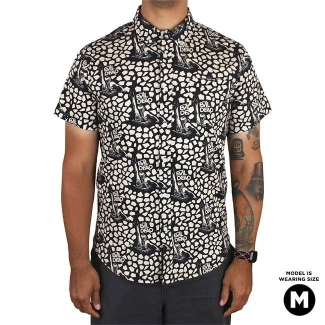Creepy Co. Creepy Co Evil Dead Zipatone ButtonUp Shirt - Image 2