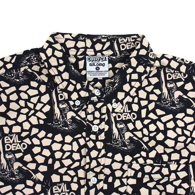 Creepy Co. Creepy Co Evil Dead Zipatone ButtonUp Shirt - Image 3