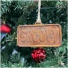 Burkbench Designs Christmas Tree Ornament Evil Dead, Groovy License Plate