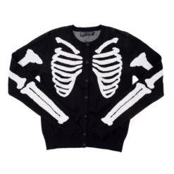 Kreepsville 666 Kreepsville666 Skeleton Ribcage Bones Cardigan