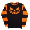 Kreepsville 666 Kreepsville666 Trick Or Treat Pumpkin Striped Sweater