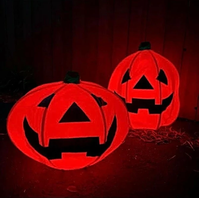 Other Set Of 2 Large Light Up Pumpkins - Image 4