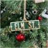 Burkbench Designs Christmas Tree Ornament A Nightmare On Elm Street, Bloody Street Sign
