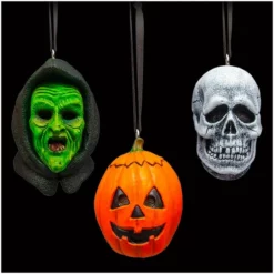 TRICK OR TREAT STUDIOS Holiday Horrors Halloween 3 Season Of The Witch Silver Shamrock 3 Pack Ornaments
